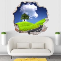 Vinili e adesivi albero e strada 3d