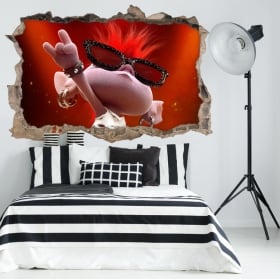 Vinili e adesivi muro del foro trolls 3d