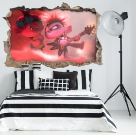 Vinile e adesivi buco muro rock and roll troll 3d