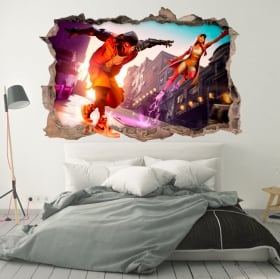 Vinile e adesivi foro muro fortnite 3d nba