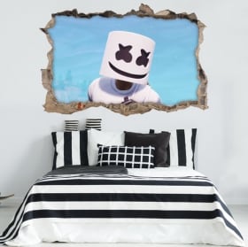 Vinili e adesivi videogioco fortnite marshmello 3d