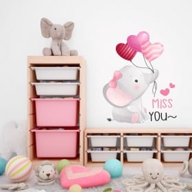 Vinili e adesivi per bambini elefante miss you