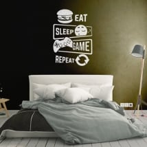 Vinili e adesivi per videogiochi eat sleep game repeat