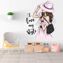 Adesivi in ​​vinile silhouette donna i love my style