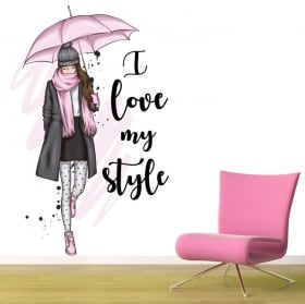 Vinili silhouette di donna frase i love my style