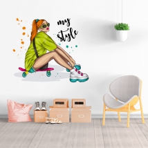 Vinili e adesivi donna skater il mio stile