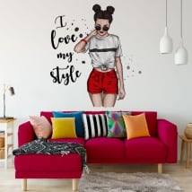 Vinili adesivi silhouette di donna amo il mio stile