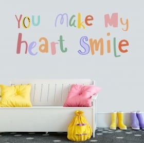 Vinili frase inglese you make my heart smile