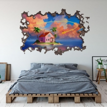 Adesivo murale 3d dragon ball