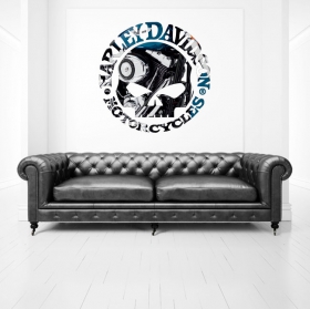 Vinile decorativo willie g teschio harley davidson