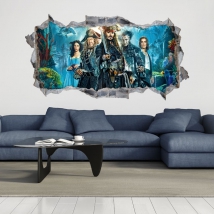 Adesivi in ​​vinile 3d pirati dei caraibi