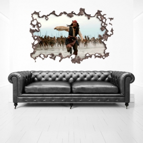 Vinile 3d buco muro pirati dei caraibi