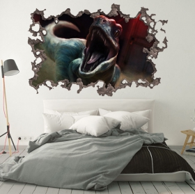 Vinile 3d buco muro dinosauro jurassic park