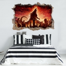 Vinili decorativi e adesivi godzilla 3d