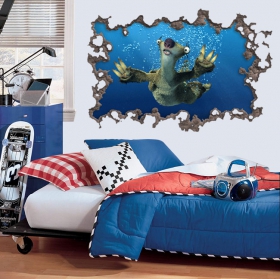 Vinile decorativo 3d era glaciale il grande cataclisma