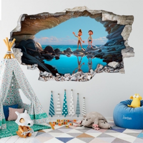 Vinyles d&eacute;coratifs trou 3d luca disney pixar