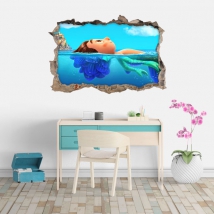 Adesivi in ​​vinile buco 3d luca disney pixar