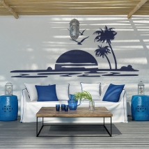 Vinili decorativi e adesivi tramonto sul mare