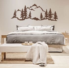 Adesivi murali paesaggio montagne e alberi