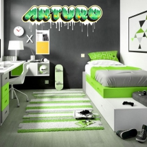 Adesivi in ​​vinile con nomi effetto graffiti