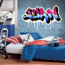 Adesivi con nome con effetto graffiti