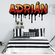 Vinili e adesivi graffiti con nomi personalizzati