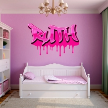 Vinili adesivi graffiti con nomi personalizzati