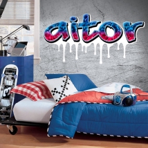 Vinili decorativi e adesivi graffiti nomi personalizzati