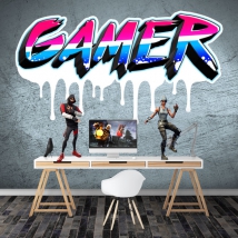 Vinili e adesivi testi personalizzati gamer effetto graffiti