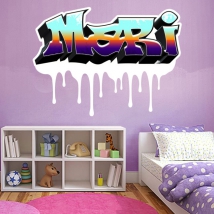 Adesivi con effetti graffiti con nomi personalizzati