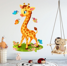 Vinile per bambini o neonati giraffa e farfalle