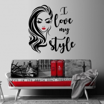 Vinili decorativi e adesivi faccia di donna i love my style