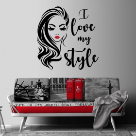 Vinili decorativi e adesivi faccia di donna i love my style