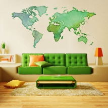 Vinili adesivi mappa del mondo colori