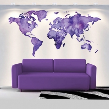 Vinili decorativi mappa del mondo a colori