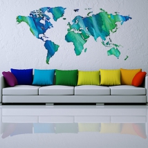 Vinile e adesivi con mappa del mondo multicolore