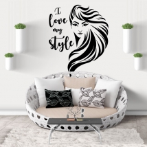 Vinile adesivo volto di donna i love my style