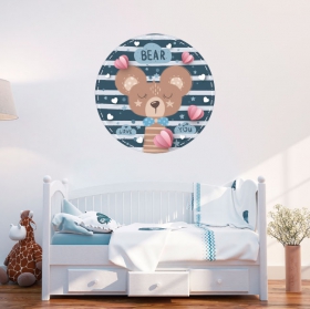 Vinile e adesivi per bambini o neonati orso romantico