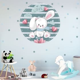 Vinile e adesivi per bambini o neonati romantico coniglio