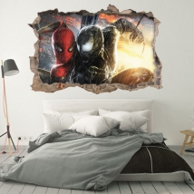 Vinili decorativi 3d marvel spiderman e venom