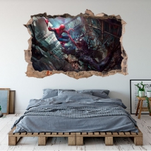 Vinile 3d marvel illustrazione spider-man e venom