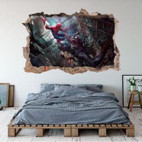 Vinile 3d marvel illustrazione spider-man e venom