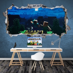 Vinili decorativi 3d minecraft