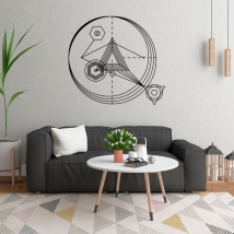 Vinili decorativi triangoli con tratti e cerchi