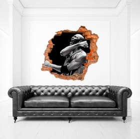 Vinile decorativo 3d basket michael jordan nba