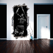 Vinile decorativo 3d basket michael jordan nba