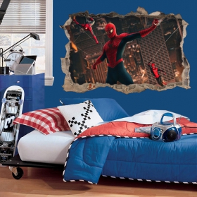 Vinili decorativi buco 3d spider-man no way home