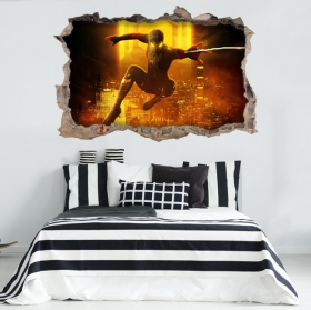 Vinile decorativo foro muro 3d spider-man no way home