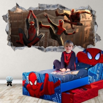 Vinili decorativi e adesivi muro rotto 3d spider-man no way home