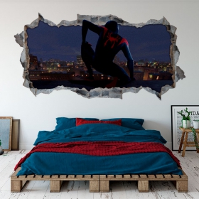 Vinile e adesivi buco muro 3d spider-man